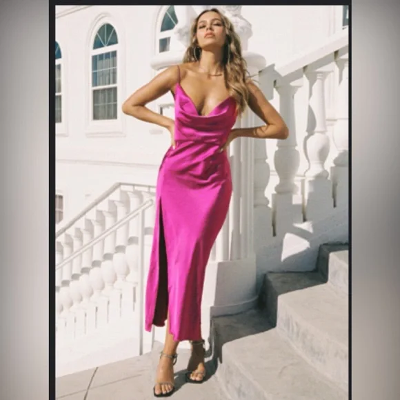 Lioness | Dresses | Lioness Walk The Line Midi Dress Magenta | Poshmark Lioness | Dresses | Lioness Walk The Line Midi Dress Magenta | Poshmark